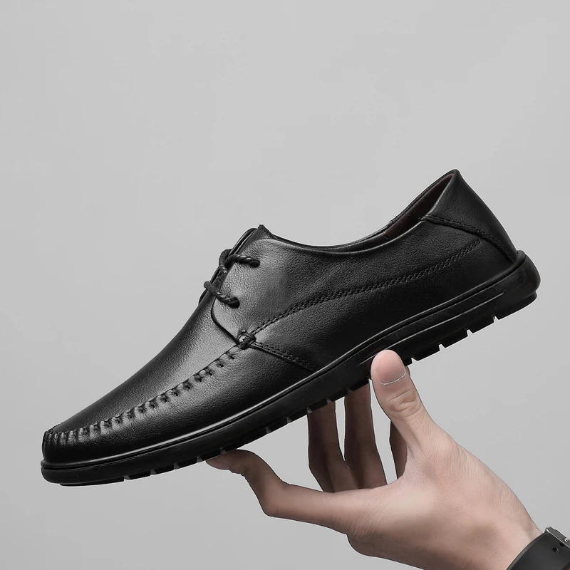 

Big size 36-46 2019 Luxury Genuine Leather Flats Italian Mens Loafers Men Shoes Casual Fashion Slip On Driving Designer shoes