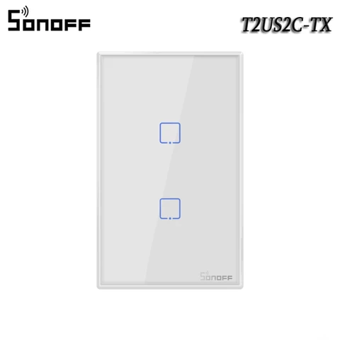 T2 Smart Wall Touch Switch EU/UK/US Smart Home 1/2/3Gang Wifi Switch, Ewelink Remote Control, Work With Alexa Google Home