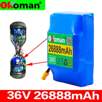 

10S2P 36v lithium-ion rechargeable battery 26888mAh 26AH battery pack for electric self-suction hoverboard unicycle 36v battery