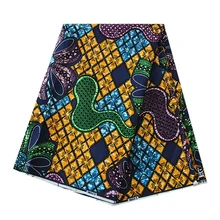 Цветная набивная африканская настоящая восковая ткань для женского костюма дизайн 6 ярдов Анкара голландская настоящая восковая ткань швейная ткань