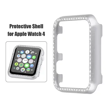 

Metal Aluminium Frame Diamond Watch Cover Shell with Bright Water Drill Scratch Prevention Dust for Apple Watch Series 4