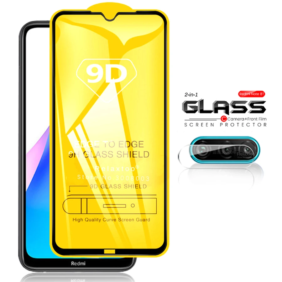 Защитное стекло 2 в 1 9d для xiaomi redmi note 8 t t8 8t пленка объектива камеры not8t не