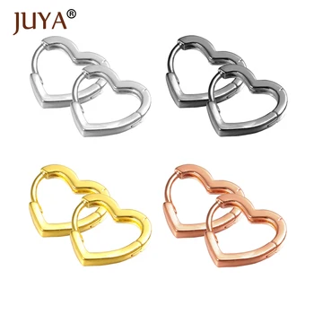 

JUYA 2pairs Heart Earrings Hook Clasps Gold/ color High Quality Copper Metal Earring Findings For DIY Women Jewelry Making