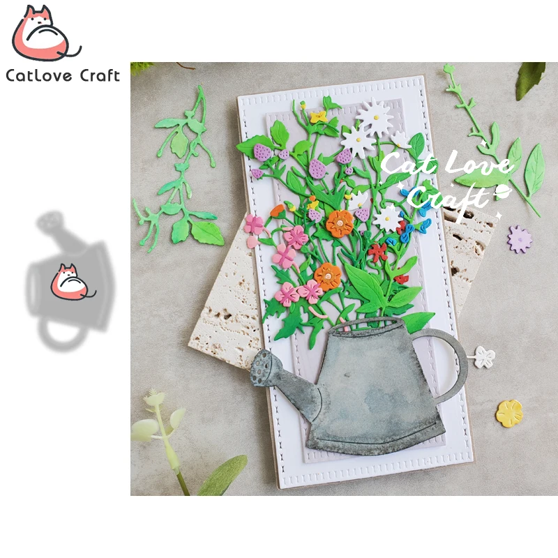 Catlove Watering can Metal Cutting Dies Scrapbooking Mold Stencil Die