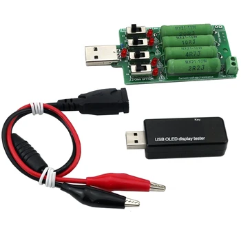

Battery/USB Tester DC Voltmeter Ammeter 18650 Capacity Meter Electronic Load Discharge Resistance Alligator Clips Crocodile Wire