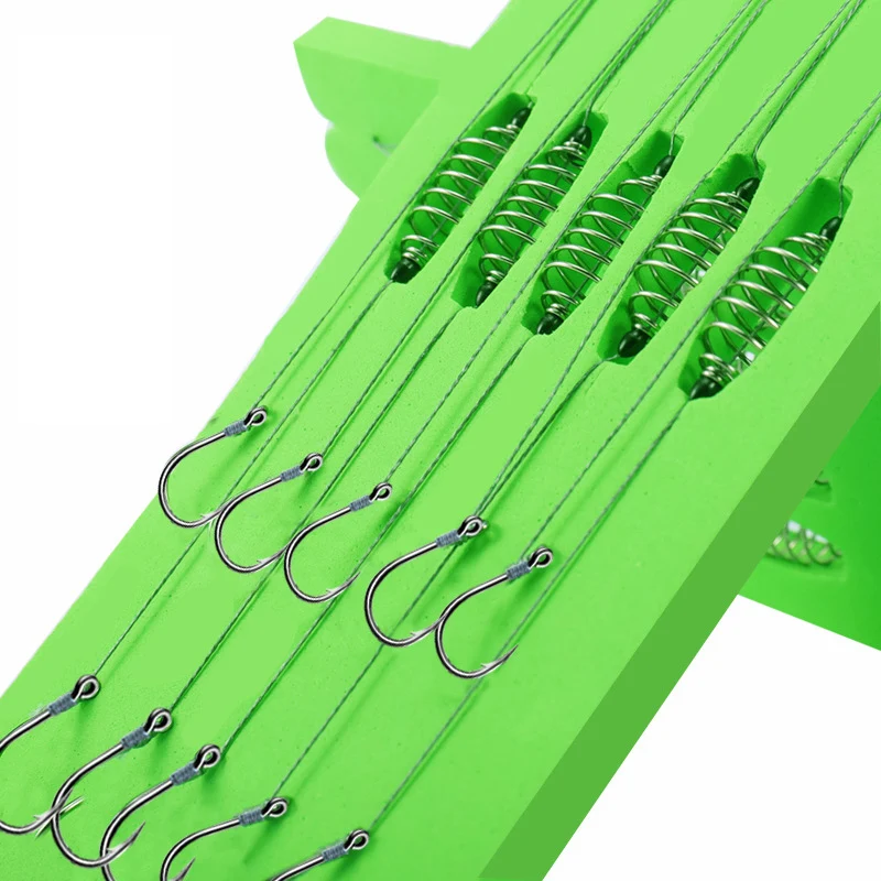 

5 Pairs Double Hook Fishing PE Line Rigs Swivel carp hooks Cage Feeder String Hook Bait Feeder Fishing Accessories B350