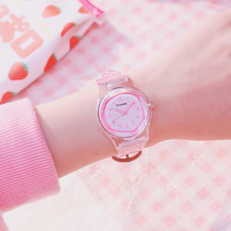 

Watch Women's Middle School Students Korean-style Simple Cute GIRL'S Japanese-style Soft Girl Transparent Jelly Silica Gel Candy