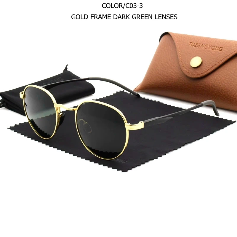 Polarisierte Sonnenbrille Gothic Steampunk Vintage Rund Uv400_voghion.com