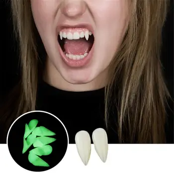 

4 Styles Horrific Fun Clown Dress Vampire Teeth Halloween Party Dentures Cosplay Props Zombie Devil Fangs Tooth With Dental Gum