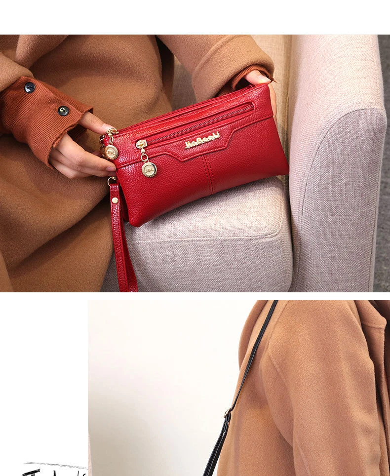 LEI LIN PU new style small bag Ladies Wallet Women PU Leather Clutch Bag Girls Zipper Clutch Coin Purse Female Bag Handbag fo