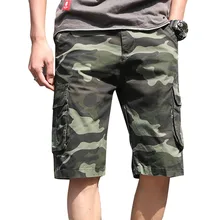 Мужские повседневные спортивные шорты, камуфляжные свободные шорты с карманами для лета, пляжа, бега, EDF88