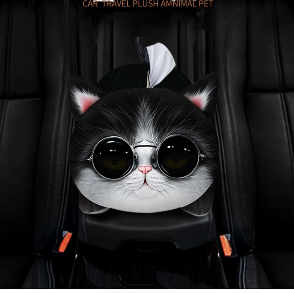 Коробка для салфеток из мультфильма Meng Pet с эластичным ремешком, коробка для подлокотника автомобиля/сиденья/солнцезащитного козырька, коробка для салфеток, товары для салона автомобиля, аксессуары для автомобиля