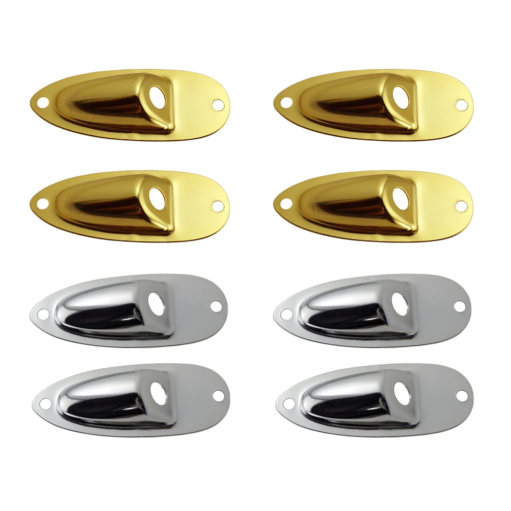 8PCS Electric Bass Guitar Output Jack Socket Plate 4 Screws for SQ Electric Guitar | Golden + Silver
