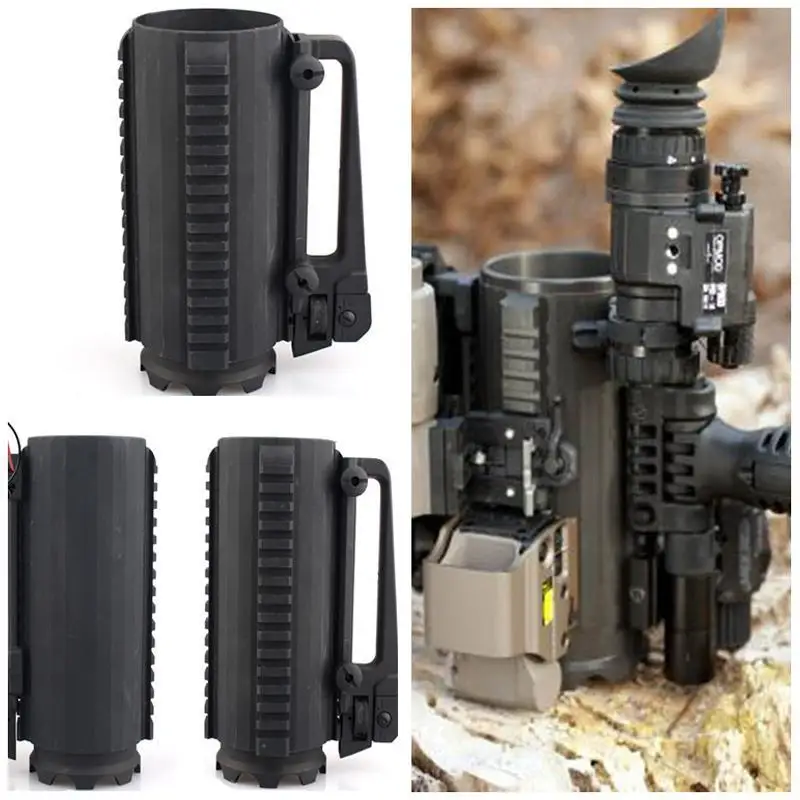 

Tactical Rail Battle Beer Mug Cup Aluminum Camping Military Multi Function Carry Cup Handle Detachable Coffee Drinking Tool