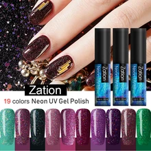 Zation 네온 네일 젤 프라이머 탑 코트 네일 베르니 세미 퍼머넌트 uv led 램프 네일 젤 끄기 폴란드어 네일 아트 래커(China)