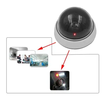 

Black&white Fake Surveillance CCTV Home Security Dome Camera with LED Light UL
