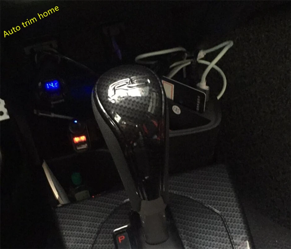 Lapetus Gear Shift Head Knob Handball Cover Trim Fit For Honda FIT JAZZ 2014 - 2019 Auto Accessories ABS Carbon Fiber Look | Автомобили и