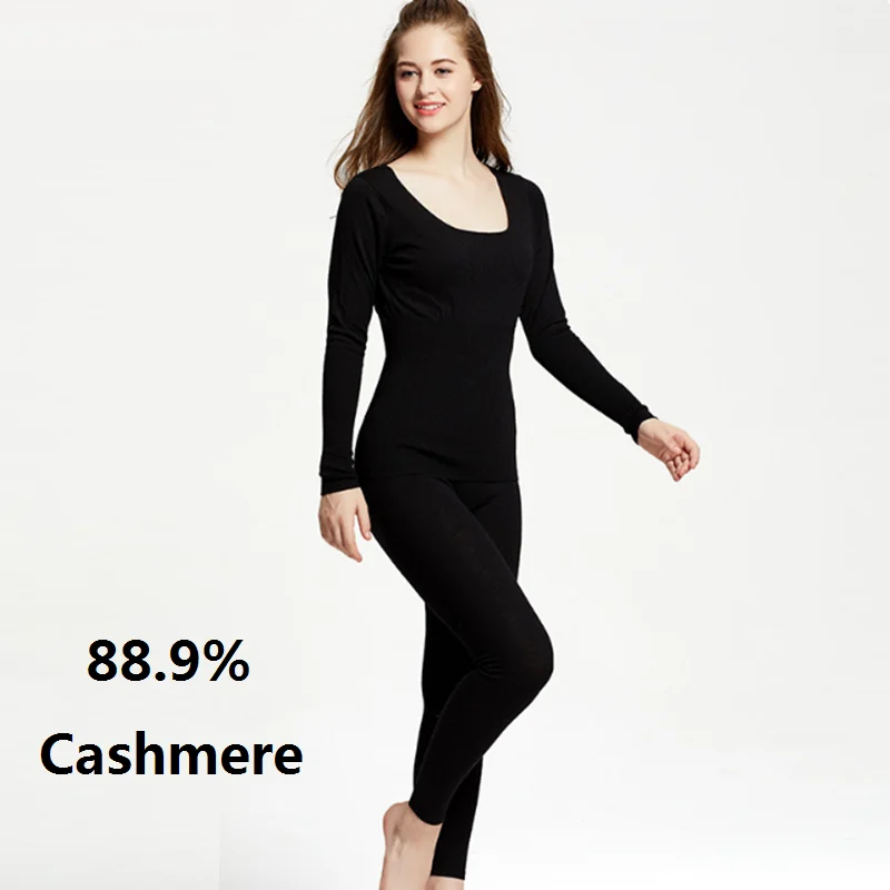 Silk Cashmere Thick Thermo Lingerie Seamless Long Johns Women's