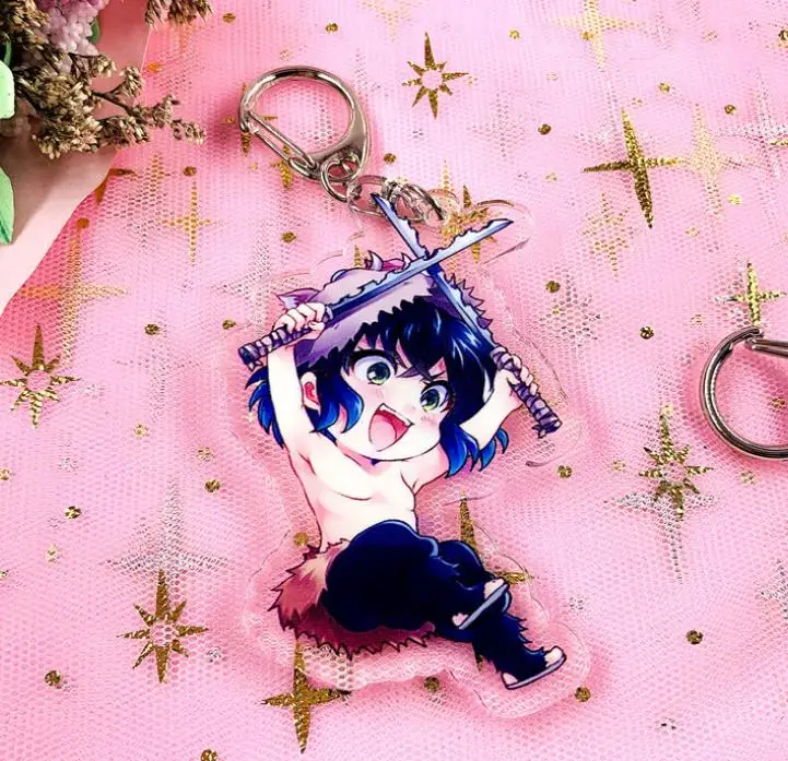 1 шт. японский мультфильм аниме демон Slayer Kimetsu no Yaiba Kamado Nezuko Косплей акриловый брелок Подвеска фигурка игрушки подарок - Цвет: 1