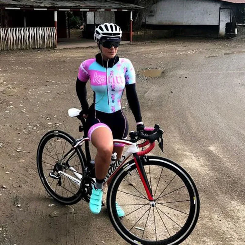 

2020 New Women's Bicycling Style Riding Racing Tight Jumpsuits Pro Triathlon Set Cycling Suit One-piece Bike Clothes 19D Cushion