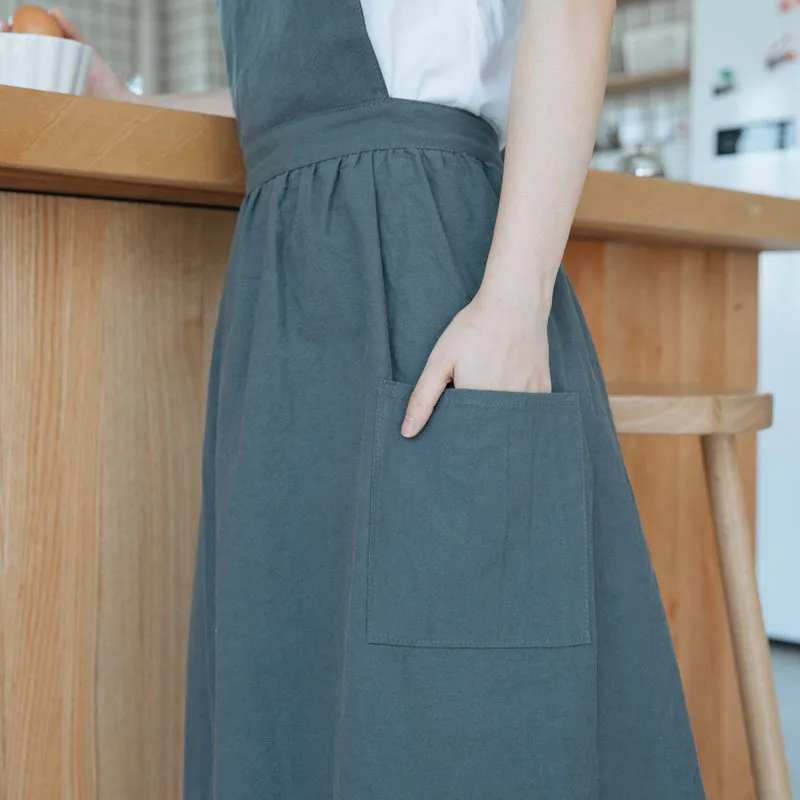 Nordic Cotton Kitchen Apron New Kids Aprons for Woman Solid Color Parent-child Apron Cooking Baking Restaurant Cleaning Tools