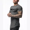 New Fitness Sport Shirt Men Cotton Print Tops Slim Fit Men Running Shirt Gym T Shirt Sport Tees Weightlifting Workout tshirt ► Photo 2/6