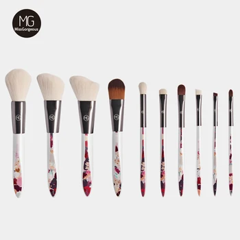 

Miss Gorgeous 10pcs Makeup Brushes Set Cosmetic Loose Powder Eye Shadow Eyebrow Blooming Blush Brushes Beauty Make Up Tools
