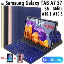 Étui de clavier rétroéclairé pour Samsung Galaxy Tab A7 S6 Lite A6 A 10.1 2016 2019 10.4 S7 10.1 S5E, clavier russe et espagnol