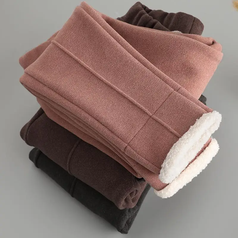 

Girls Plus Velvet Trousers Solid Elastic Waist Children's Clothing 3-15 Years Autumn and Winter Kids Leggings Pants 4 Colors
