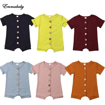 

NEW 2020 Toddler Newborn Baby Clothes Boys Girls Solid Romper Bodysuit Jumpsuit Outfit
