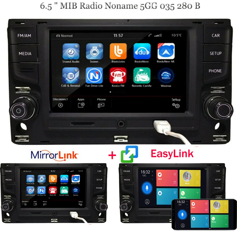 Автомагнитола RCD330 EasyLink немецкий+ английский MirrorLink BT USB RVC для MQB VW Golf MK7 Passat B8