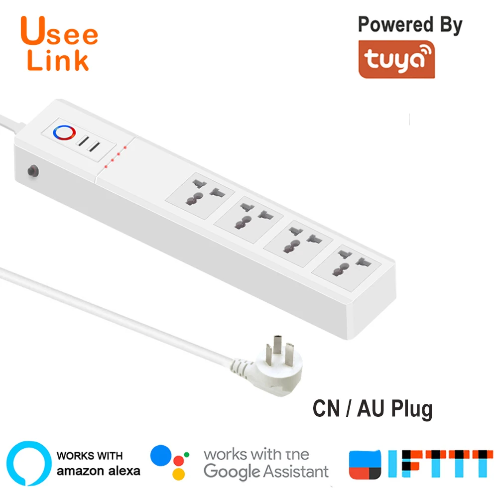 UseeLink WiFi Smart power Strip универсальные розетки с usb-разъемами Дистанционное Голосовое управление самостоятельно Tuya