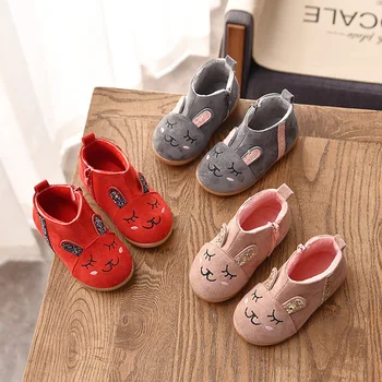 

Autumn and Winter Children's Boots Cartoon Bunny Girls Princess Boots Snow Boots Baby Cotton Shoes