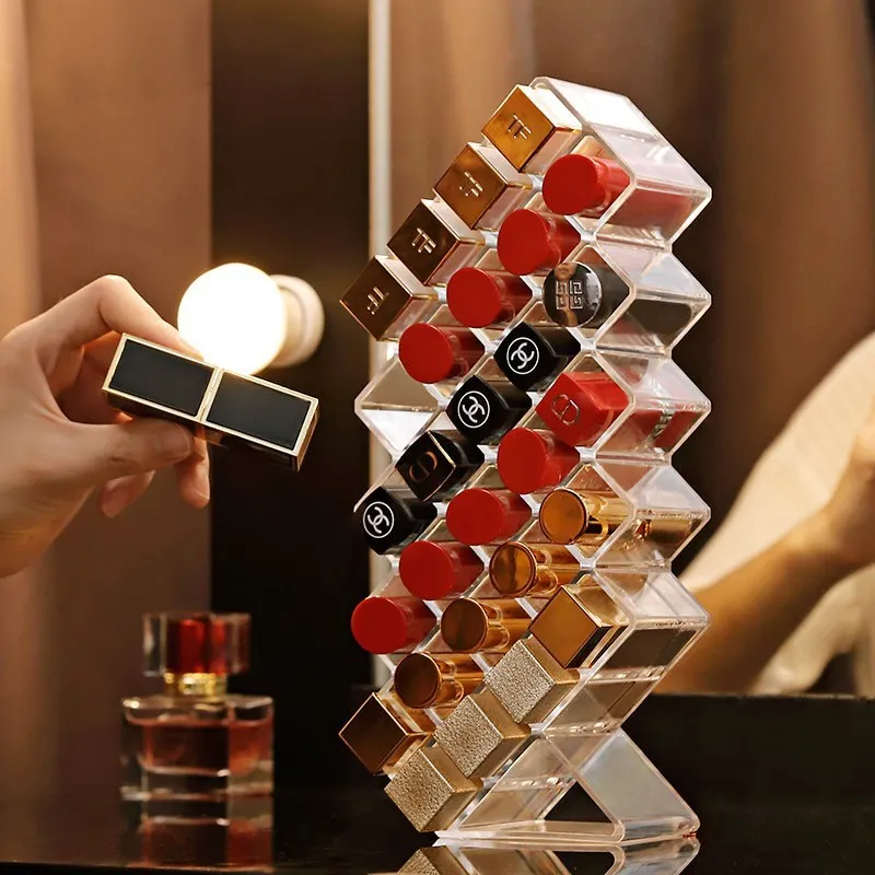 

28 Grids Acrylic Makeup Organizer Storage Box Cosmetic Lipstick Jewelry Box Case Holder Display Stand Make Up Organizer