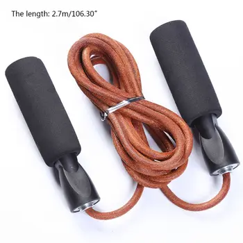 

Leather Speed Skipping Rope Bearing Adjustable Weighted Boxing Sports Jump Gym Exercise Training