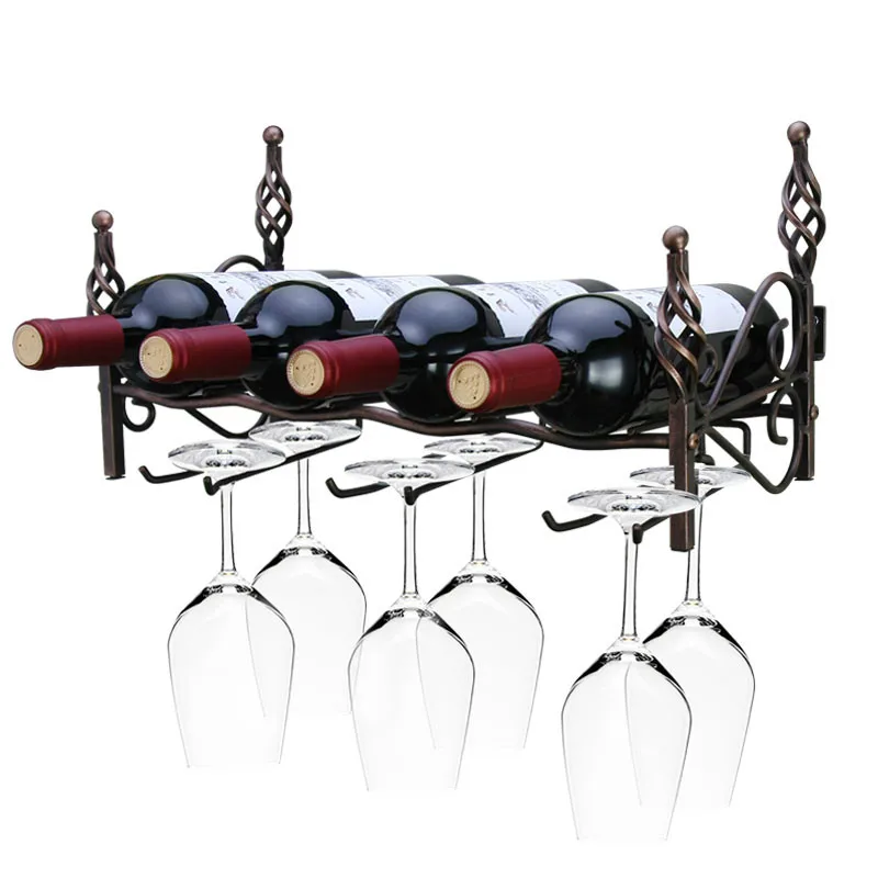 European wrought iron wine glass rack home living restaurant wall upside down WF3141559 | Дом и сад