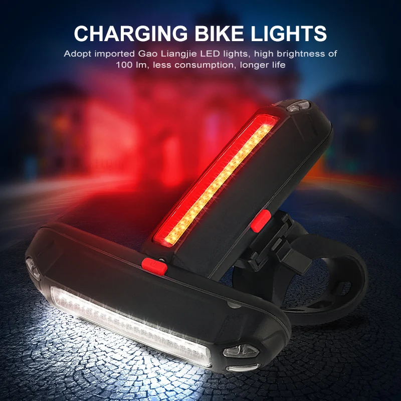 

Bike Taillight Waterproof Riding Rear Light Led USB Chargeable Mountain Bike Cycling Light Tail-lamp Bicycle Light Warning Lamp