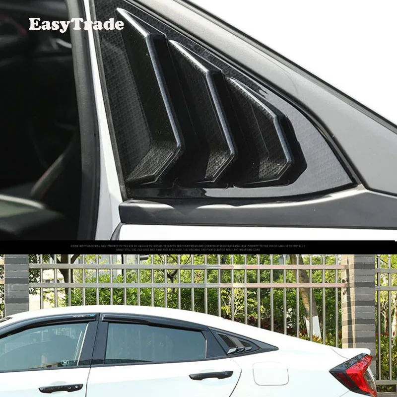 

Car Rear Panel Side Vent Window Louver Backside blinds Sticker carbon fiber trim frame For Honda civic 10th 2019 accessrioes