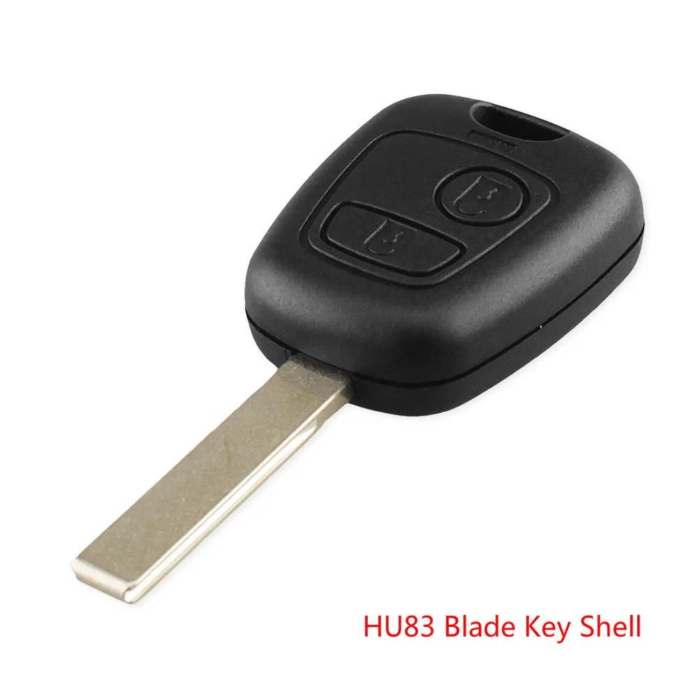 KEYYOU для peugeot 106 107 206 207 306 307 406 407 ключа оболочки 2 кнопки NE73/VA2/HU83 лезвие на замену пульт дистанционного управления автомобильный чехол - Цвет: HU83 Blade Key Shell