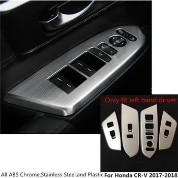 

Free Shipping For Honda CRV CR-V 2017 2018 2019 2020 ABS Chrome Door Window Glass Panel Armrest Lift Switch Button Trim Frame