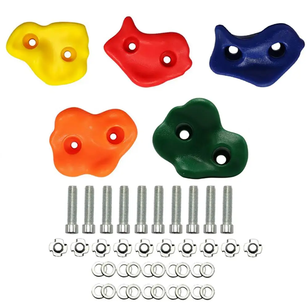 

5PCS Colourful Children Rock Climbing Holds Indoor Outdoor Kids Playground Build - Mounting Hardware Kit Included