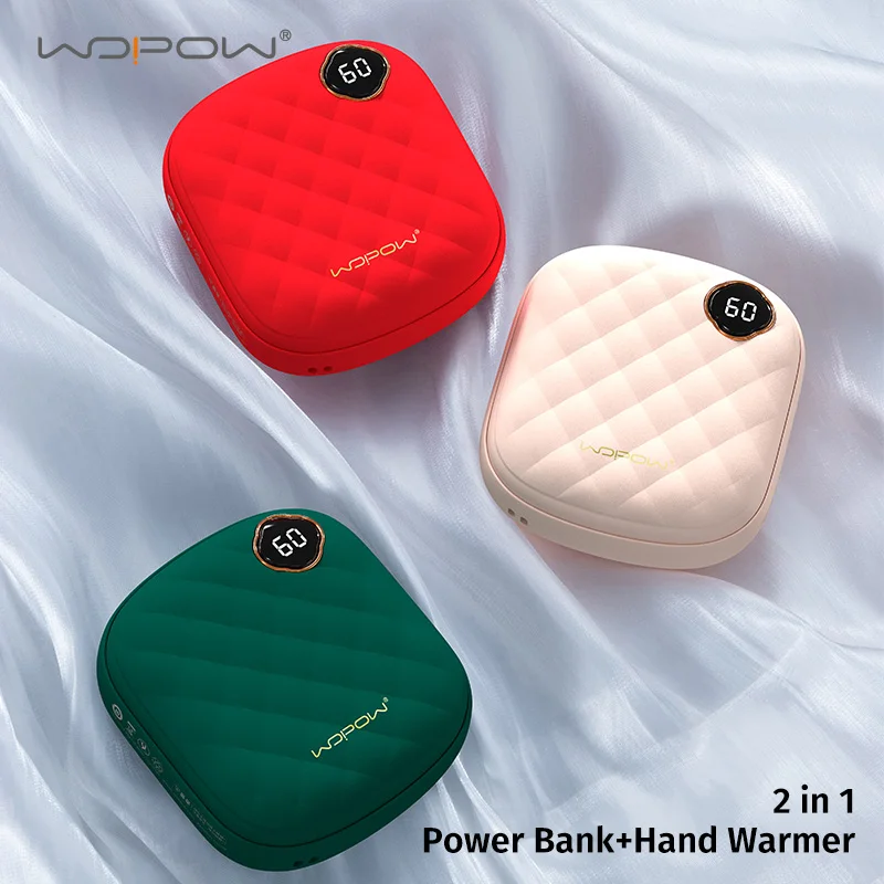 NEW WOPOW 2 in 1 Hand Warmer 10000mAh Power Bank for Xiaomi Mini Portable Charger External Battery 10000 mAh Powerbank for Phone