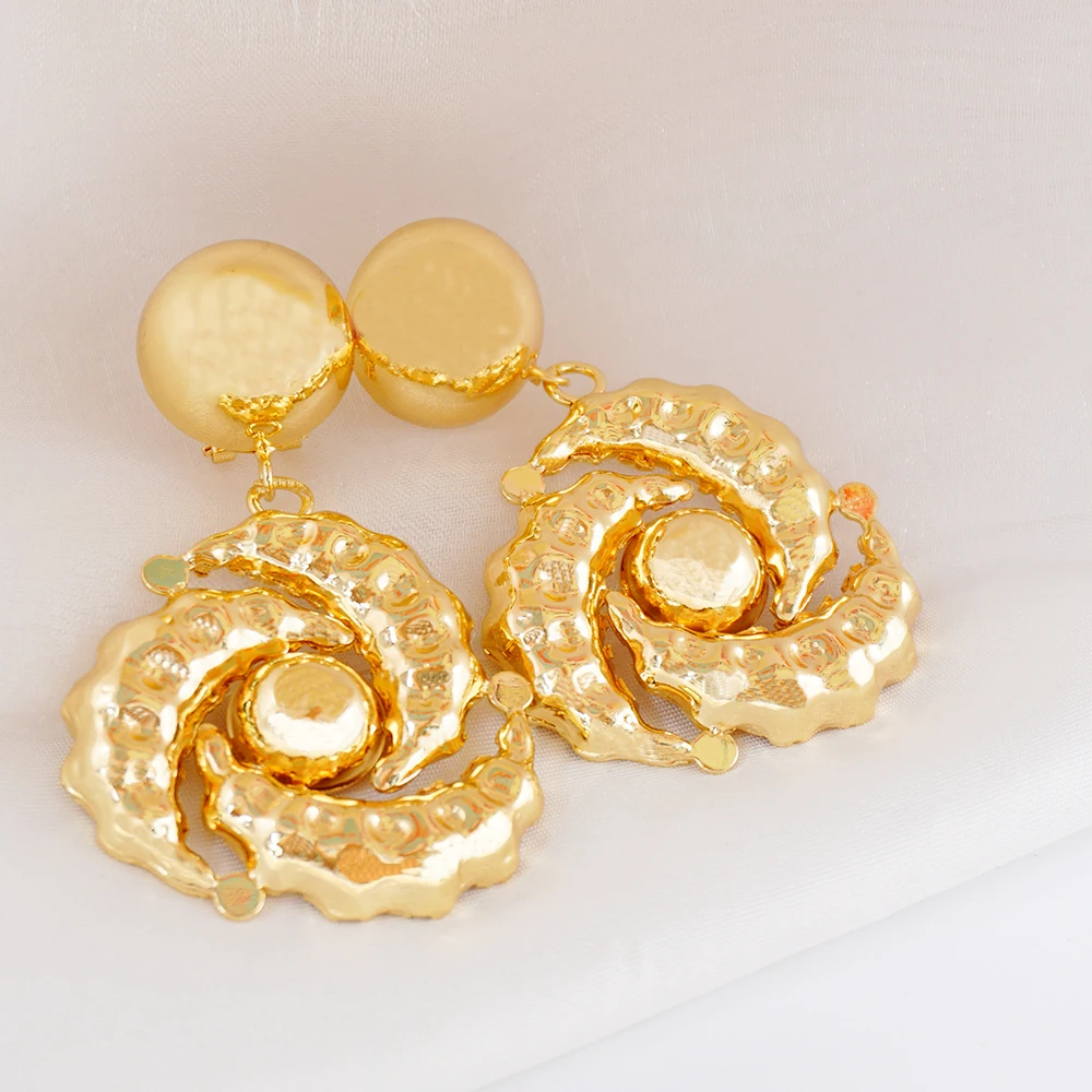 Fashion Yellow Flower Copper Hoop Drop Earrings For Women Earrings Trend Jewelry Gift Wedding Jewelry Accessories