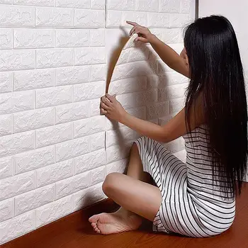 

3D Brick Wall Stickers Self-Adhesive Panel Decal Wallpaper for TV Background Sofa Wall Decoration