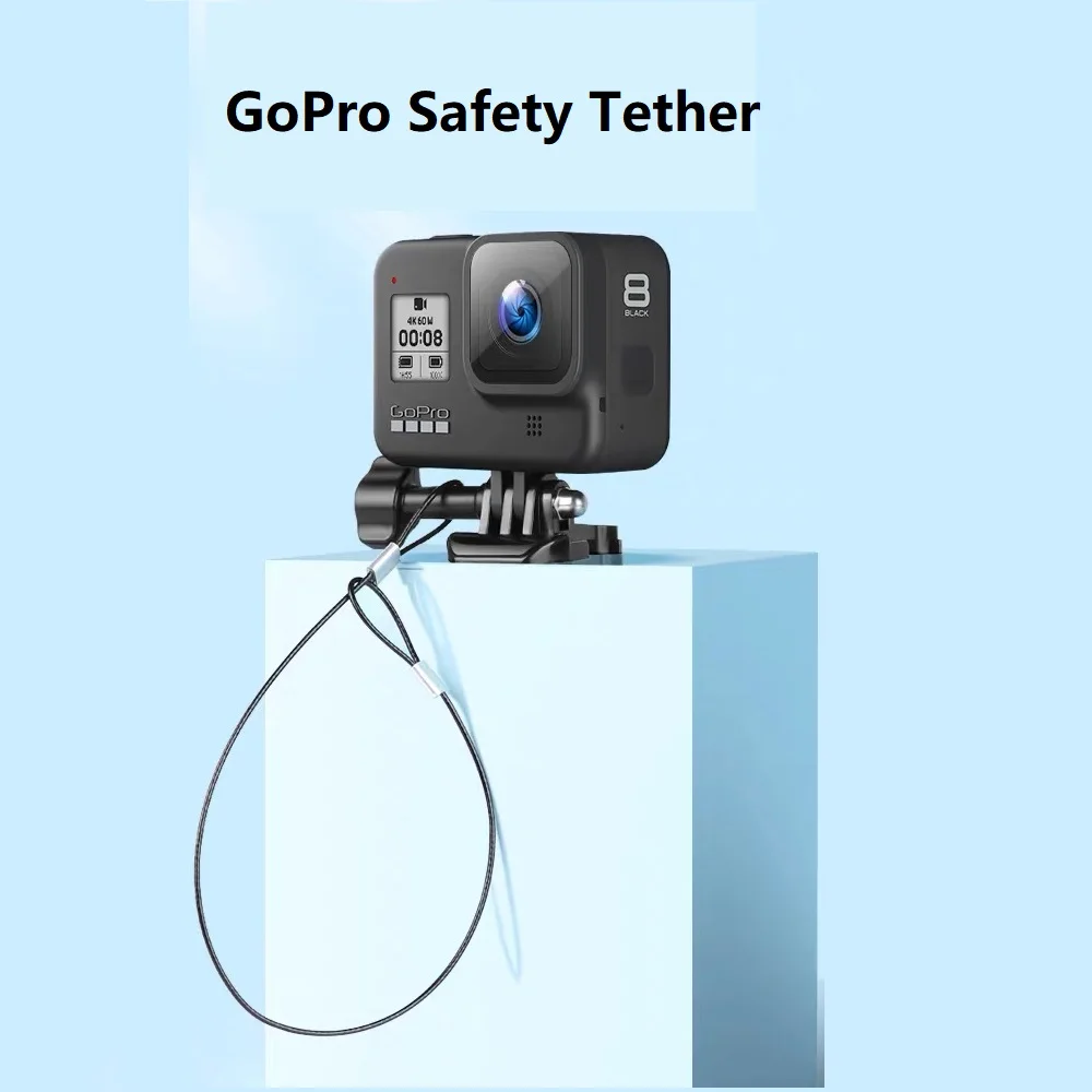 60cm 30cm Stainless Steel Lanyard Tether For Gopro Hero 9 8 7 6 5  Xiaomi yi 4K SJCAM Eken H9 H8 Action Camera Accessories