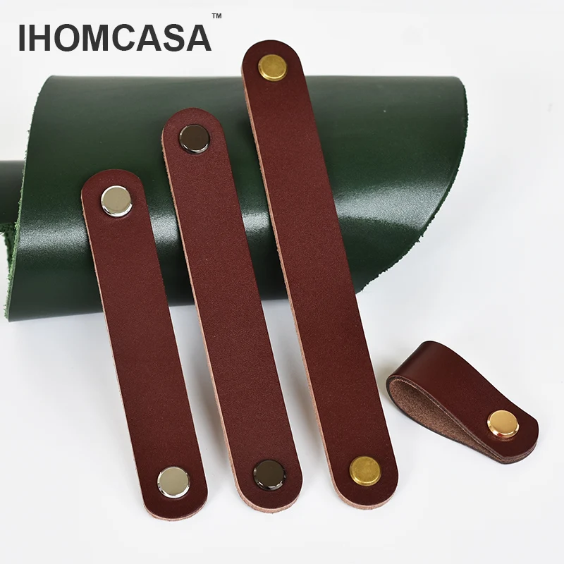Leather Knobs Furniture Drawer Wardrobe Door Handle Cupboard Shoe Cabinet Pulls Knob furniture handles kitchen door handles ball lever knob