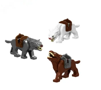 

3PCS/Set White & Black & Brown Hobbit Mount Saddle Wolf Model Building Blocks The Lord of the Rings Bricks Toys For Children
