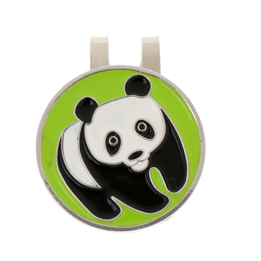 Metal Magnetic Golf Markers with Hat Clip Set Panda Pattern Golf Accessory Golfer Gift