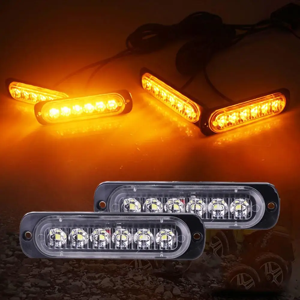 6LED автомобильный стробоскопический мигающий светильник, авариПредупреждение льная лампа, всего 24LED комплект с пультом дистанционного управления