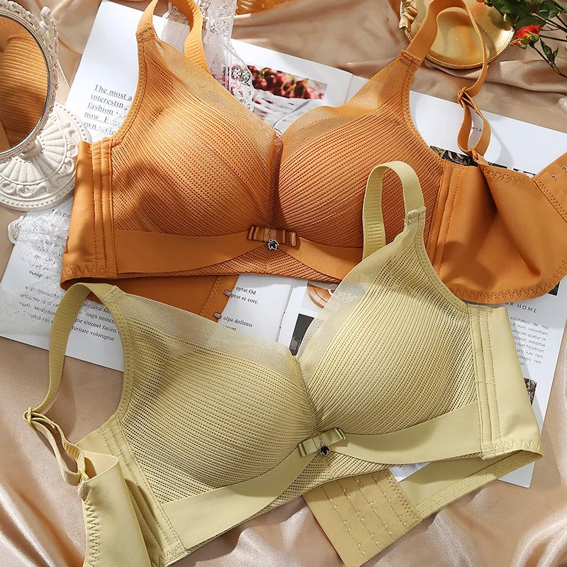 

199 # light and comfortable, not tight, chest small beauty ~ without rims new female bra breast contracted underwear